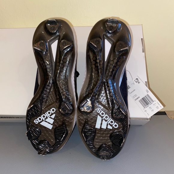 ADIDAS PUREHUSTLE WOMENS METAL CLEATS, SIZE 6, BLACK, SILVER & WHITE - Picture 5 of 10